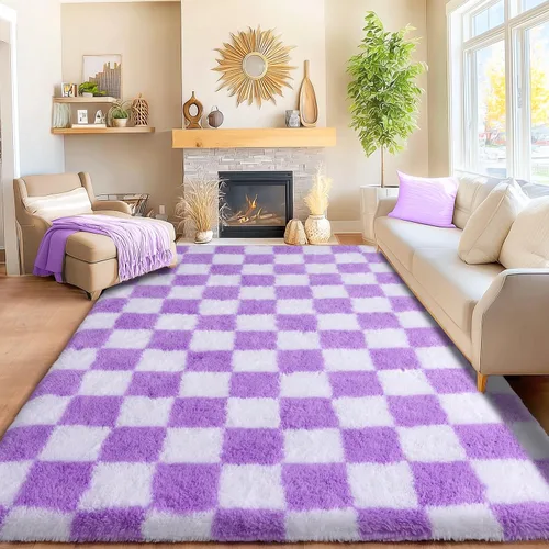 Miniatura 57 de Awaytail Alfombra Esponjosa Lavable 2x3 Pies, Pura Negra Alfombra para Silla de Escritorio Antideslizante, Alfombra Supersuave para Niños