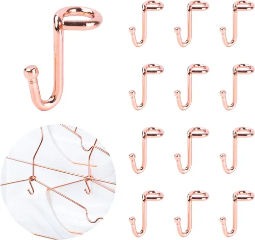 Percha para ropa, 72 unidades, ganchos de conector, colgador estable, color oro rosa, ganchos extensores, mini ganchos en cascada