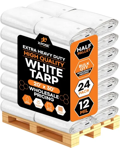 Miniatura 105 de Lona protectora Xpose Safety multiusos, de poliéster blanco, resistente, resistente al agua, resistente a la intemperie, resistente a rasguños