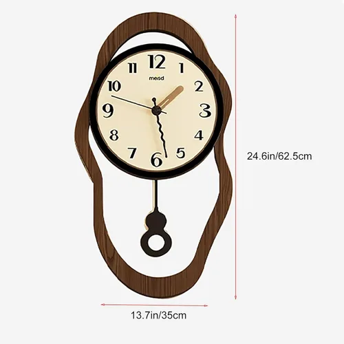 Miniatura 2 de Silent Wall Clock, Non Ticking Modern Round Pendulum Kitchen Clock Battery Operated for Living Room/Bedroom/Kitchen(Small)