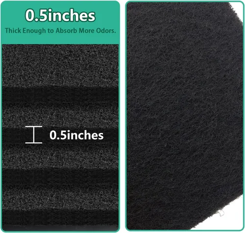 Miniatura 6 de Lubise 8 filtros de carbón de 0.4 pulgadas compatibles con caja de arena Van Ness para gatos, filtros de olor de repuesto de carbón activado de alta