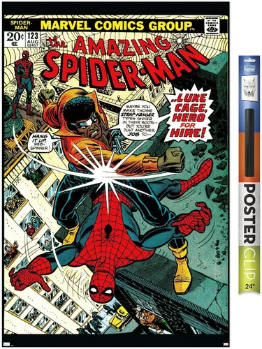 Miniatura 17 de Trends International Marvel Comics Amazing Spider-Man #123 - Póster de pared, 22.4 pulgadas de largo x 14.7 pulgadas, versión enmarcada en caoba