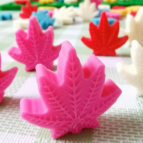 Miniatura 3 de Moldes gomosos del chocolate del silicón de los moldes del caramelo de la hoja de la flor, moldes del derretimiento