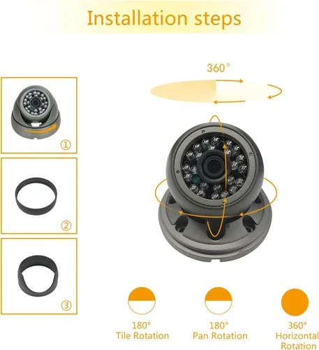 Miniatura 4 de Cámara de seguridad CCTV analógica HD 1080P 4 en 1 (TVI/AHD/CVI/960H analógica) con domo de cámara de seguridad para exteriores, carcasa metálica