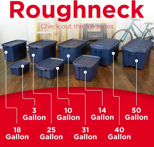 Miniatura 6 de Rubbermaid Roughneck Bolsa de variedad - Hecho en los EE. UU. Color índigo oscuro metálico, resistente contenedor de almacenamiento apilable