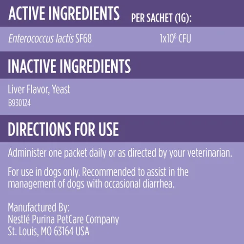 Miniatura 6 de Purina Pro Plan - Suplementos veterinarios FortiFlora - Probióticos caninos para perros, ayuda a la salud digestiva intestinal y la diarrea - Caja