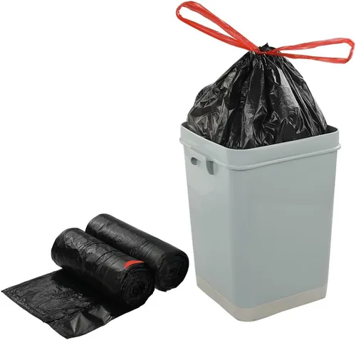 Miniatura 4 de Teyyvn Bolsa de basura negra de 6 galones, cordón, 220