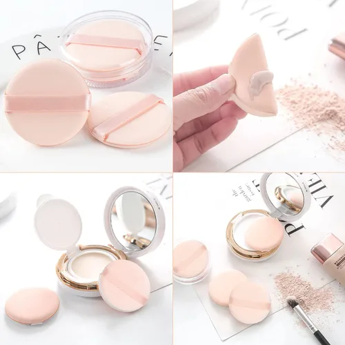 Miniatura 4 de 6 piezas de algodón puro súper suave, lavable, suelto, soplo de polvo, 2.65 pulgadas redondo para maquillaje de base