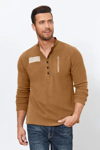 Miniatura 3 de Beotyshow Chaqueta de forro polar táctica para hombre, suave, cálido, con cremallera de un cuarto