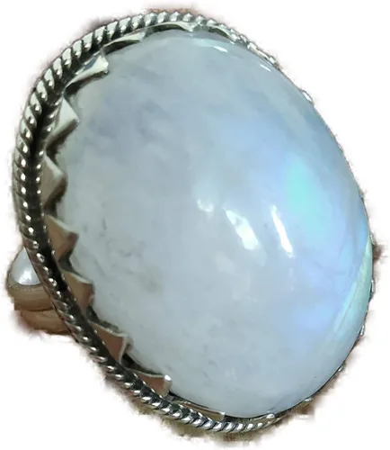 Anillo de piedra lunar arco iris, anillo de plata de ley 925, anillo seguro, regalo del día de la madre, estilo vintage, joyería exquisita, joyería