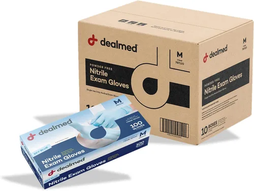 Miniatura 9 de Dealmed Guantes de examen de nitrilo, sin polvo, sin látex, guantes médicos desechables