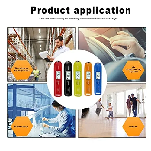 Miniatura 8 de Bolígrafo termómetro infrarrojo digital, pequeño bolígrafo de temperatura portátil con pantalla LCD, selección Celsius o Fahrenheit, temperatura sin