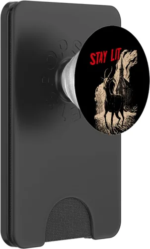 Miniatura 8 de PopSockets de Satán PopSockets intercambiables con diseño de áteo negro Phillip Burning Church Stay Lit
