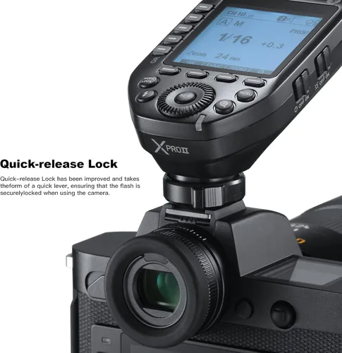 Miniatura 5 de Godox XProII-N TTL Transmisor de disparador de flash inalámbrico compatible con cámaras Nikon, 2.4G 1/8000s HSS, conexión Bluetooth, nuevo bloqueo