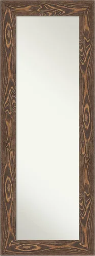 Amanti Art Espejo marrón de longitud completa para puerta, 54 x 20 pulgadas, espejo de pared alto marrón puente de longitud completa, montado en