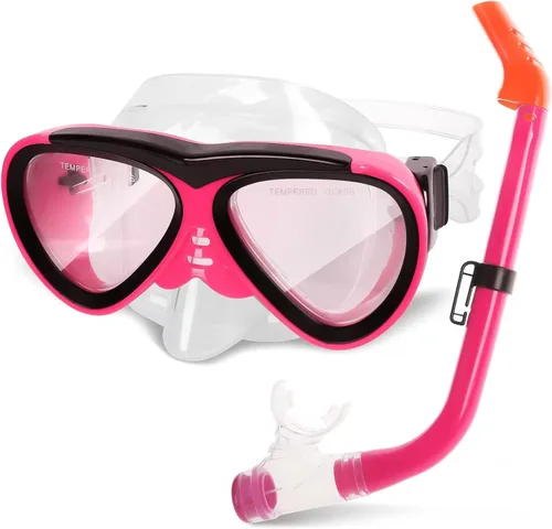 Miniatura 8 de GreenLF Kids Snorkel Set, Anti-Fog Snorkeling Mask with Nose Covers for Youth Junior Child, Boys & Girls Age 5-12, Semi-Dry Diving Scuba Swimming