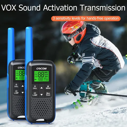 Miniatura 5 de Walkie Talkies - GOCOM G600 FRS Radio bidireccional para adultos 2W de largo alcance Walkie Talkie recargable, escaneo VOX, NOAA y alertas