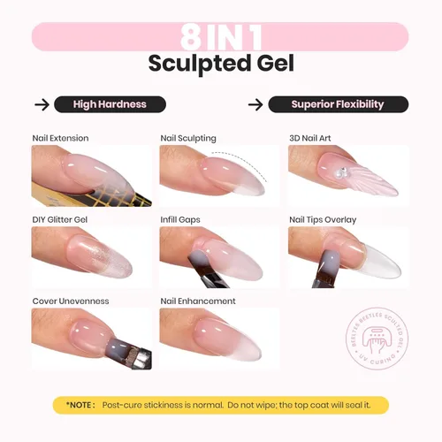 Miniatura 2 de Beetles - Gel Constructor Rosa Nude Gel Esculpido de Alta Dureza para Extensión de Uñas Reparación de Roturas Protección Duradero para Hogar Salón