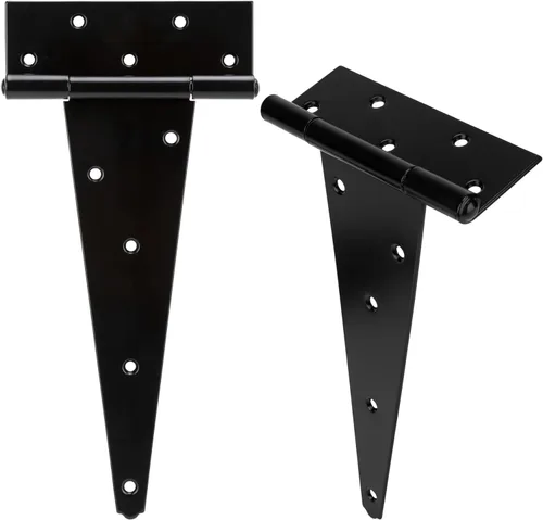 HILLMASTER Bisagras de puerta de cobertizo con correa en T de 12 pulgadas, resistentes bisagras de correa para puerta de cobertizo bisagra en T