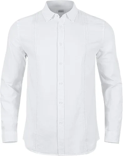 Miniatura 2 de JEKAOYI Camisas de lino con botones para hombre, estilo casual, manga larga, ajuste regular, de algodón, camisas de playa con bolsillo