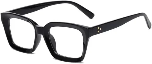 yuandong Mobro - Lentes retro con bloqueo de luz azul para hombres y mujeres, montura cuadrada gruesa, lentes transparentes sin receta