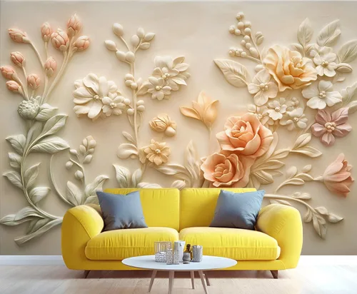 Miniatura 13 de Papel tapiz de pavo real, murales de pavo real de lujo, papel tapiz retro en relieve floral para niños y niñas, decoración de pared de dormitorio