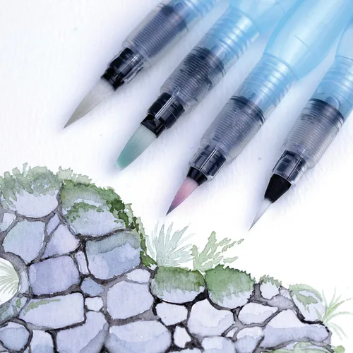 Miniatura 7 de Pentel Japan Aquash Waterbrush - Pincel de agua, punta mediana