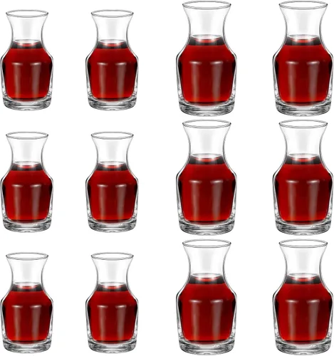 Miniatura 8 de Irenare Paquete de 6 mini jarras de vino de una sola porción de vidrio para vino, jarra pequeña individual para jugo, agua, cenas, fiestas