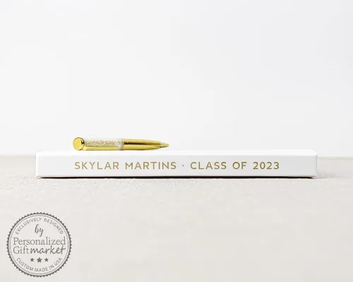 Miniatura 3 de Libro de fiesta de graduación, regalo de escuela secundaria para graduados, libro de fotos de graduación para amigos, buenos deseos, oro blanco