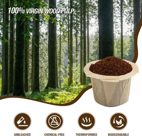 Miniatura 5 de 300 filtros desechables de taza K, papel de filtro de café para cafeteras Keurig de una sola porción 1.0 y 2.0, uso con cápsulas K Cup reutilizables
