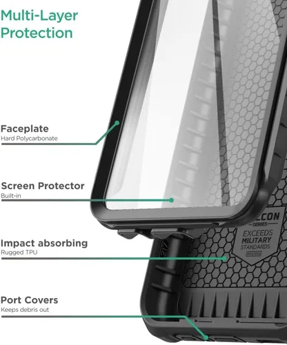 Miniatura 2 de ENCASED Falcon Armor - Carcasa para Samsung Galaxy A53 5G con protector de pantalla integrado (negro)