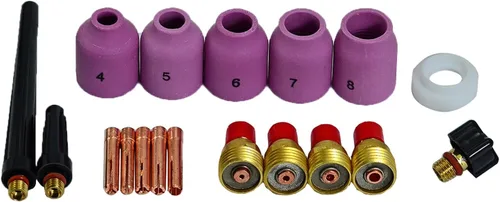 Miniatura 12 de RIVERWELD TIG Gas Lens Collet Bodies 45V 13N Jumbo Boquilla de alúmina de gran diámetro Tazas de cerámica 57N75 6#, 57N74 8#, 53N88 10#, 53N87 12#