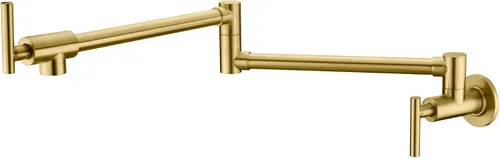 Miniatura 11 de SUMERAIN Grifo de llenado de ollas de montaje en pared, grifo de cocina de bronce aceitado, oscilación de doble articulación y palancas de cierre