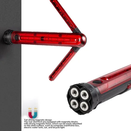 Miniatura 6 de Luqeeg Varita de tráfico, LED de seguridad vial con flecha de giro, 45 grados ajustable, USB, recargable, lámpara LED de seguridad con base