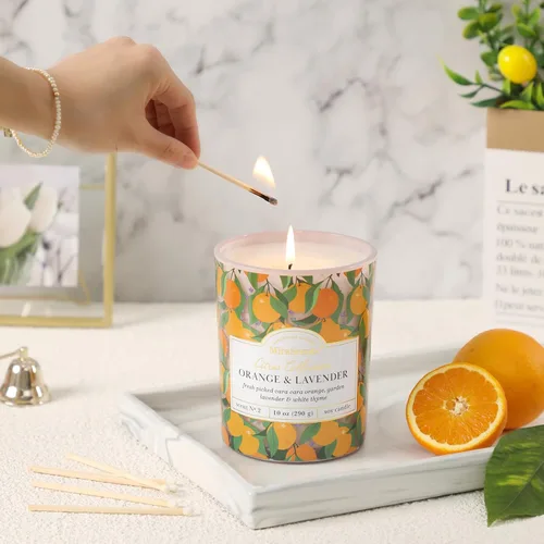 Miniatura 2 de Vela de cítricos, velas perfumadas de naranja y lavanda, velas de verano para el hogar y la cocina, vela perfumada de cera de soja, 10 onzas Pomelo