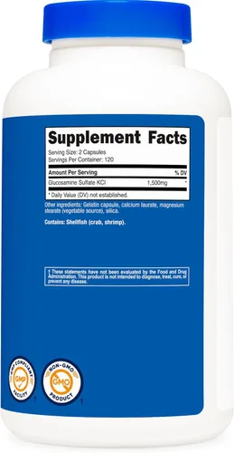 Miniatura 5 de Nutricost Sulfato de glucosamina 750 mg, 240 cápsulas (1500 mg por porción)