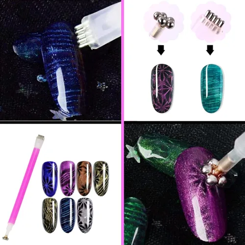 Miniatura 2 de Ideal Swan Juego de herramientas de esmalte de uñas magnético, esmalte de gel de ojo de gato 3D, herramienta de plástico de ojo de gato, ojo de gato