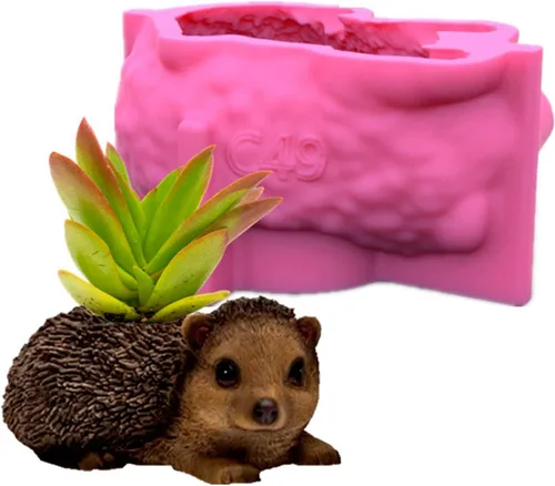 Miniatura 21 de Molde de silicona para macetas, moldes de silicona en forma de animal 3D para hormigón, cemento, yeso, arcilla polimérica, fundición de resina