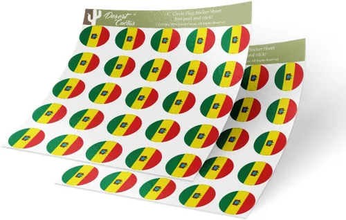 Desert Cactus Calcomanía de vinilo con la bandera de Bolivia de 1 pulgada, redondas, dos hojas, 50 piezas en total, con logotipo de país, álbum de