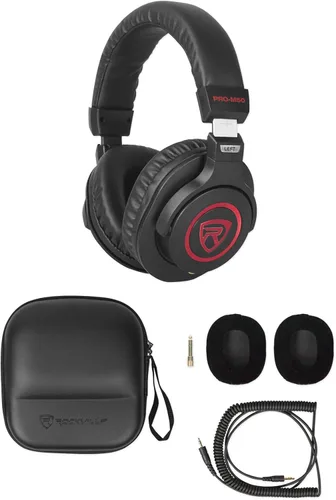 Miniatura 10 de Rockville PRO-M50 - Auriculares de estudio con cable de bobina desmontable, estuche+almohadilla extra para los oídos, plata, mediam