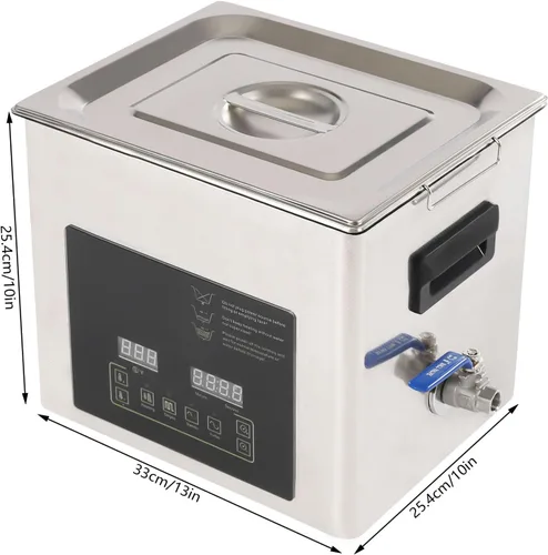 Miniatura 2 de Lavadora ultrasónica 10L 28/40khz de frecuencia dual lavadora ultrasónica profesional con calentador temporizador para gafas piezas instrumentos