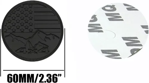 Miniatura 5 de Insignia Squatch estilo bandera de EE. UU., emblema de letras 4×4 de metal para auto, compatible con Jeep Wrangler Cherokee y varios autos