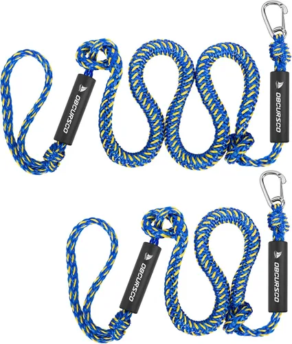 Obcursco Líneas de Amarre Elásticas para Barco, Cuerda de Atraque con Clips de Acero Inoxidable 316, Accesorios para Jet Ski, PWC, SeaDoo, Yamaha