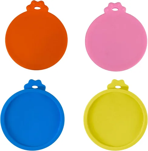 4 tapas de silicona para latas de comida para mascotas pequeñas para latas de comida para gatos de 3 oz y 2.5 oz