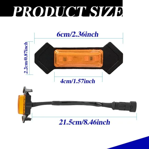 Miniatura 2 de 4 luces LED para parrilla, luces LED ámbar brillante para parrilla con arnés de cableado, lámparas de rejilla frontal impermeables, lámparas