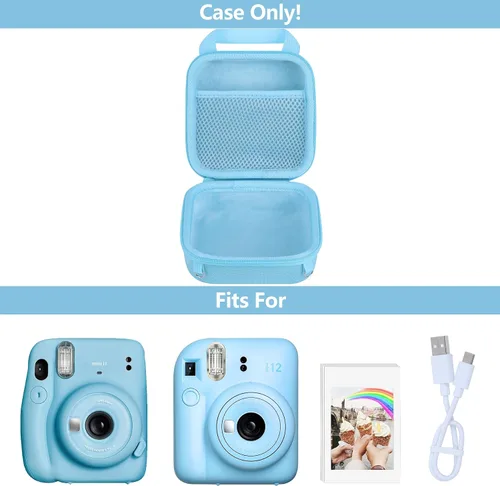 Miniatura 3 de Estuche Duro de Reemplazo para Cámara Instantánea Fujifilm Instax Mini 12/11 (Estuche Azul Pastel)