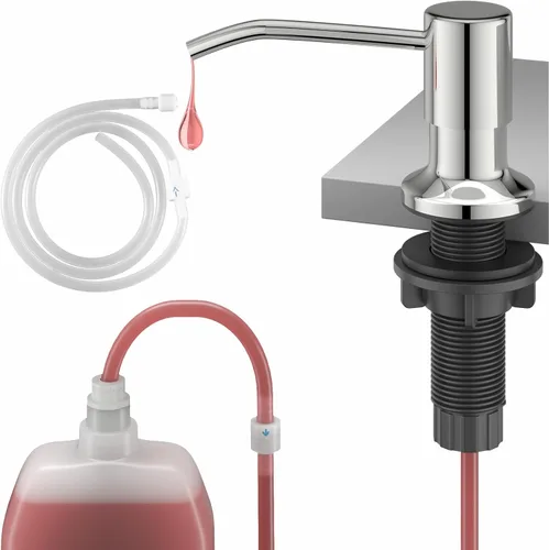 Miniatura 11 de OHiHi - Dispensador de jabón para fregadero de cocina con tubo de extensión de 47 pulgadas, base de cabezal de bomba ancha, sin fugas de agua, sin