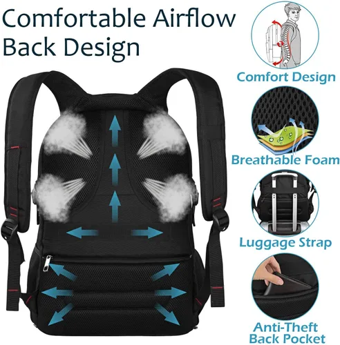 Miniatura 5 de Mochila de viaje para portátil, capacidad extra grande, compatible con TSA y puerto de carga USB, impermeable, para hombre y mujer, para negocio