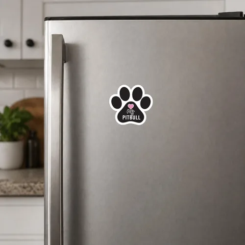 Miniatura 2 de Love My Dog Bleed Paw Print Dog - Imán para nevera y taquilla (imán de huella de perro) (Pitbull)
