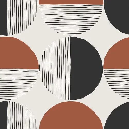 VEELIKE Papel tapiz geométrico bohemio para despegar y pegar, papel tapiz Art Deco de mediados de siglo, 17.7 x 118 pulgadas, papel de pared Negro